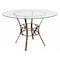 Flash Furniture Round Dining Table, Matte Gld Mtl, Rnd Glass, 48", Glass, Clear XU-TBG-1-GG - alternate 1