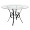 Flash Furniture Round Dining Table, Black Metal, Round Glss, 48", Glass, Clear XU-TBG-4-GG - alternate 1