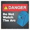 Accuform Welding Screen, Danger Do Not Watch The Arc, Transparent Vinyl, 13 oz/sq yd, 6 ft x 6 ft, Red PWD116RD - alternate 1