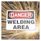Accuform Welding Screen, Danger Welding Area, Vinyl, 13 oz/sq yd., 6 ft W x 6 ft H, Red PWD112RD - alternate 1