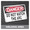 Accuform Welding Screen, Do Not Watch the Arc, Welding Area, Vinyl, 13 oz/sq yd., 6 ft x 6 ft., Red PWD104RD - alternate 1