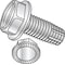 Zoro Select Thread Cutting Screw, 5/16" x 1 in, Zinc Plated Steel Hex Head Slotted Drive, 100 PK 3116FSWS - alternate 1