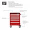 Westward WESTWARD Rolling Tool Cabinet, 7-Drawers, Gloss Red, 27" W x 19" D x 39.5" H 32H888 - alternate 7