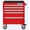 Westward WESTWARD Rolling Tool Cabinet, 5-Drawers, Powder Coated Red, 27" W x 18" D x 33" H 32H894 - alternate 3
