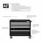 Westward WESTWARD Rolling Tool Cabinet, 6-Drawers, Gloss Black, 42" W x 19" D x 40" H 32H853 - alternate 4