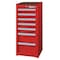 Westward WESTWARD Side Cabinet, 7-Drawers, Powder Coated Red, 15.5" W x 18" D x 34" H 32H864 - alternate 1