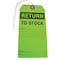 Badger Tag & Label Return to Stock Tag, Paper, 5 3/4 in H x 2 7/8 in W, Green, Rectangle, 25 PK 115 - alternate 1
