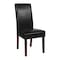 Flash Furniture Black LeatherSoft Parsons Chair with Mahogany Legs QY-A37-9061-BKL-GG - alternate 1