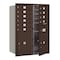 Salsbury Industries Mailbox, Bronze, Powder Coated, 12 Doors, Recessed, USPS 3711D-10ZFU - alternate 1