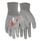 Mcr Safety Coated Gloves, Polyurethane, Smooth, Palm, 4 Abrasion Level, Gray, L (9) 1 PR 9666L - alternate 1