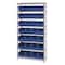 Quantum Storage Systems Steel, Polypropylene Bin Shelving, 12 in D x 74 in H x 36 in W, 8 Shelves, Blue WR8-239BL - alternate 1