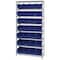 Quantum Storage Systems Steel, Polypropylene Bin Shelving, 12 in D x 74 in H x 36 in W, 8 Shelves, Blue WR8-239BL - alternate 2