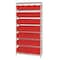 Quantum Storage Systems Steel, Polypropylene Bin Shelving, 14 in D x 74 in H x 36 in W, 8 Shelves, Red WR8-240RD - alternate 1