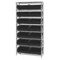 Quantum Storage Systems Steel, Polypropylene Bin Shelving, 14 in D x 74 in H x 36 in W, 8 Shelves, Black WR8-250BK - alternate 2