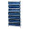 Quantum Storage Systems Steel, Polypropylene Bin Shelving, 18 in D x 74 in H x 36 in W, 8 Shelves, Blue WR8-255BL - alternate 2