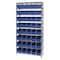 Quantum Storage Systems polypropylene Bin Shelving, 18 in D x 74 in H x 36 in W, 9 Shelves, Blue WR9-204BL - alternate 1
