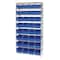 Quantum Storage Systems polypropylene Bin Shelving, 18 in D x 74 in H x 36 in W, 9 Shelves, Blue WR9-208BL - alternate 1