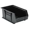 Quantum Storage Systems Hang & Stack Storage Bin, Polypropylene, Black, 6 in H, 8 1/4 in W, 13 5/8 in L QUS241BK - alternate 2