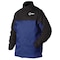 Miller Electric Welding Jacket, Indura with Pigskin Sleeves, 9 oz, 30 in Length, Snaps Closure, 2 Pockets, Blue, L 231082 - alternate 1