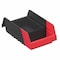 Akro-Mils Shelf Storage Bin, Plastic, Black/Red, 4 in H, 6 3/4 in W, 11 5/8 in L 36462BLKRED - alternate 2