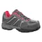 Nautilus Safety Footwear Women's Athletic Shoe, Steel Toe, Leather, Mesh Upper, Rubber Outsole, Lace Up, Gray/Pink, 5 Medium N1393 5M - alternate 2