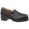 Mellow Walk Women's Loafer Shoe, Steel Toe, Leather Upper, Rubber Outsole, Slip On, Black, 7 D 402109 - alternate 1