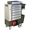 Flexcart FC-100 Rolling Cabinet, 7 Drawer, Black, Stainless Steel, 14-1/4 in W x 37-1/2 in D x 45 in H FC100-ECSS-WT - alternate 1