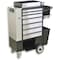 Flexcart FC-100 Tool Utility Cart, 7 Drawer, Black, Stainless Steel, 14-1/4 in W x 37-1/2 in D x 45 in H FC100-ECSS-NT - alternate 1