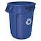 Rubbermaid Commercial 32 gal Round Recycling Bin, Open Top, Blue, Polyethylene, 1 Openings FG263273BLUE - alternate 1