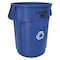 Rubbermaid Commercial 44 gal Round Recycling Bin, Open Top, Blue, Polyethylene, 1 Openings FG264307BLUE - alternate 1