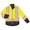 Tough Duck Men's Hi-Vis 5-in-1 Safety Jacket, 300D Poly Oxford with PU Coating, Fluorescent Green, LT S42641 - alternate 2