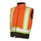 Tough Duck Men's Hi-Vis 5-in-1 Safety Jacket, 300D Poly Oxford with PU Coating, Fluorescent Orange, LT S42641 - alternate 5