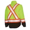 Tough Duck Men's Hi-Vis 5-in-1 Safety Jacket, 300D Poly Oxford with PU Coating, Fluorescent Green, LT S42641 - alternate 3
