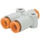 Smc Push-Fit Wye Fitting, Push-to-Connect x Push-to-Connect x Push-to-Connect, 3/8 in x 1/2 in Tube OD KQ2U11-13A - alternate 1