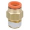 Smc Male Adapter, Brass, Push-to-Connect x MNPT, For 1/4 in Tube OD, 1/4 in Pipe Size KQ2H07-35AS - alternate 1