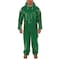 Tingley Flame Resistant Coverall Rain Suit, PVC, 17 mil Thick, Attached Hood, Green, S V41108 - alternate 1