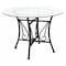 Flash Furniture Round Table, Princeton Rnd Glass, Blck Frame, 42", Glass, Clear XU-TBG-18-GG - alternate 1