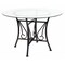 Flash Furniture Round Table, Princeton Rnd Glass, Blck Frame, 45", 45" W, 45" L, 29" H, Glass, Clear XU-TBG-17-GG - alternate 1