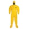 Dupont Chemical Resistant Coveralls, Hooded Coverall, L, Tychem(R) 2000, Elastic Wrist, Bound Seam, Yellow QC122BYLLG0012BN - alternate 2