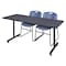 Regency Rectangle Training Table, 72" X 29", Laminated Melamine Top MKTRCT7224GY - alternate 2