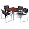 Regency Square Cafe Table, 42" X 42" X 29", Laminated Melamine Top, Cherry TB4242CHBPBK - alternate 2