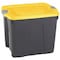 Durabilt Stackable Storage Tote W/ Lid, 10 gal, 19 in L x 15-3/4 in W x 13-1/4 in H, Black, Yellow, Gray 8510GRBKYL.10 - alternate 1