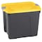 Durabilt Stackable Storage Tote W/ Lid, 22 gal, 23-3/4 in L x 18 in W x 17-1/4 in H, Black, Yellow, Gray 8520GRBKYL.08 - alternate 1