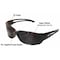 Edge Eyewear Kazbek XL Vapor Shield, Safety Glasses, Anti-Fog, Anti-Static & Anti-Scratch, Gray Lens, Full-Frame GSK-XL116VS - alternate 3