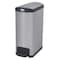 Rubbermaid Commercial Slim Jim Step-On 13 gal Rectangular Step-On Can, Silver/Black, Foot Pedal, Stainless Steel 1901993 - alternate 1
