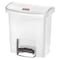 Rubbermaid Commercial Slim Jim Step-On 4 gal Rectangular Slim-Profile Plastic Can, White, Foot Pedal, Plastic, 14 7/8 in 1883554 - alternate 1