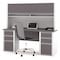 Bestar Credenza Credenza, 23.4" D X 65.9" H, 71.1" W X Melamine, Slate/Sandstone 93860-59 - alternate 1
