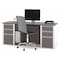 Bestar Executive Desk Executive Desk, 29.8" D X 30.4" H, 71.1" W X Melamine, Slate/Sandstone 93850-59 - alternate 1