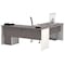 Bestar L Shaped Desk L-Shape Workstation, 82.9" D X 30.4" H, 71.1" W X Melamine, Slate/Sandstone 93880-59 - alternate 2