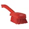 Vikan 3 in W Scrub Brush, Stiff, 5 57/64 in L Handle, 4 1/2 in L Brush, Red, Plastic, 10 in L Overall 41924 - alternate 1
